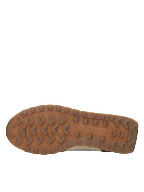 Sneakers in pelle e tessuto PESERICO | S39518C0R 09623GRIGIO-MARRONE-BEIGE